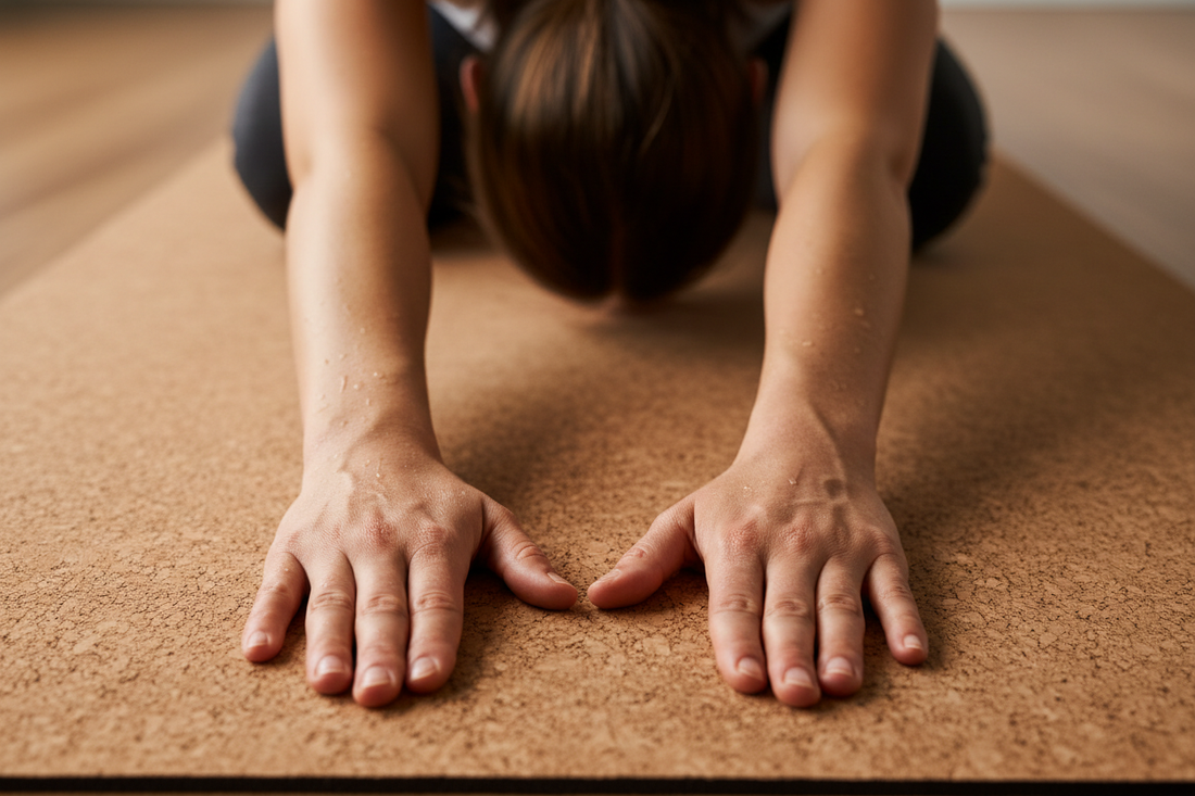 hot yoga sweatproof cork yogamat