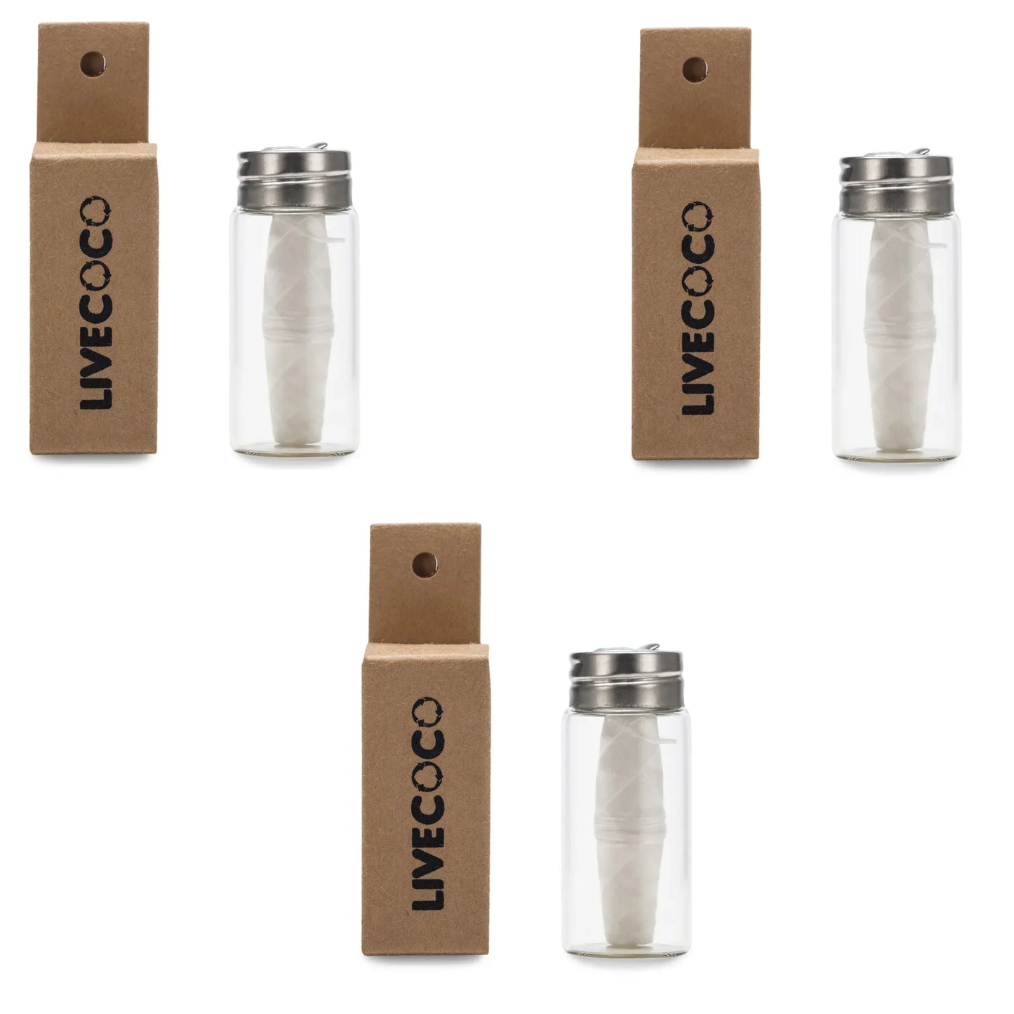 LiveCoco lebomló fogselyem üveg adagolóban – tisztaság, tudatosság, zéró műanyag - Ayuna Ritual