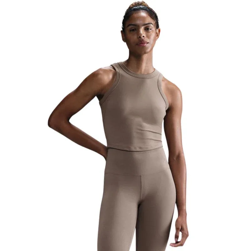 Nike Dri-FIT One Fitted Crop női sportfelső – bézs - Ayuna Ritual