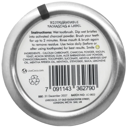 LiveCoco természetes fogtisztító por – kókuszhéjból nyert aktív szénnel és vitaminokkal - Ayuna Ritual