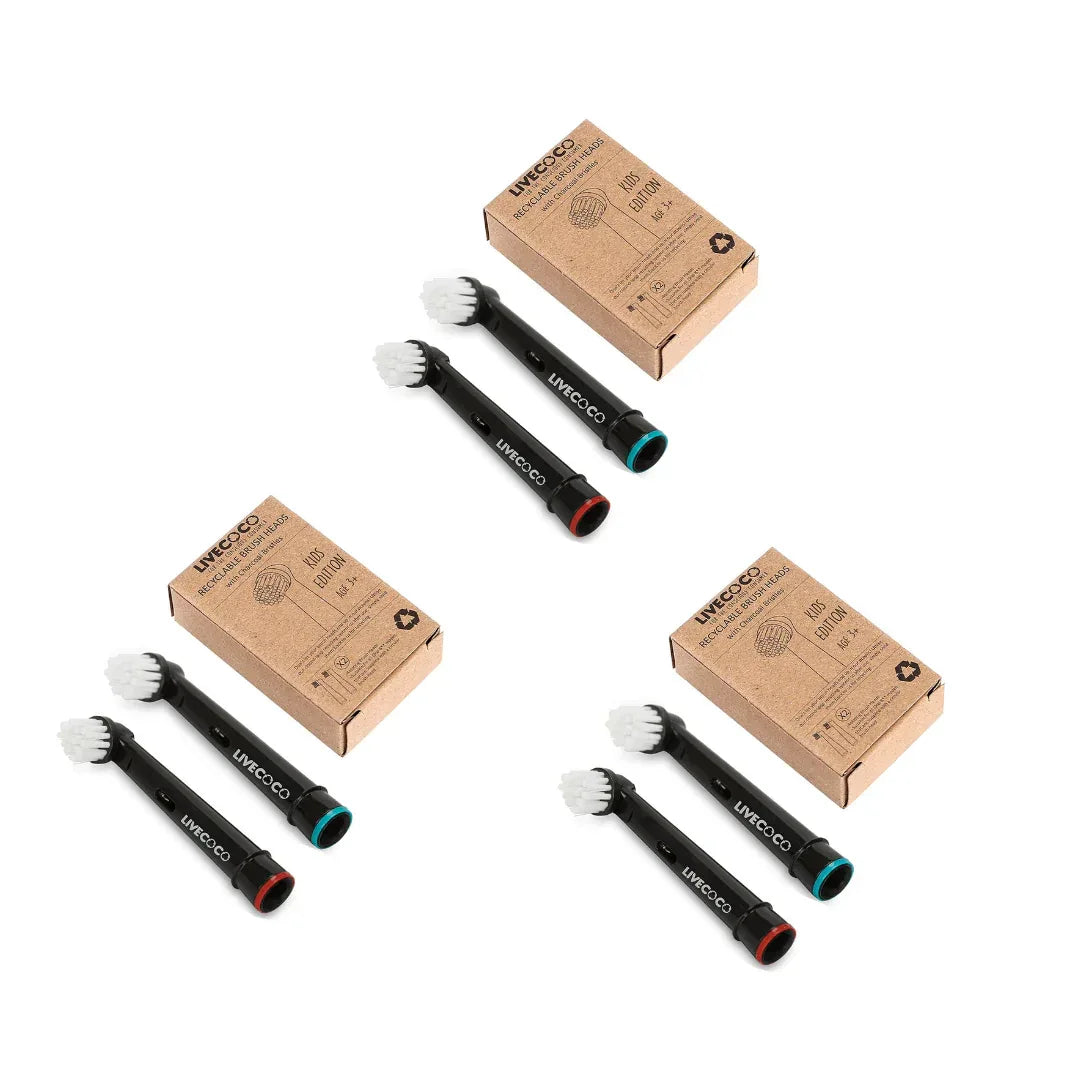 LiveCoco újrahasznosítható elektromos fogkefefej – aktív szénnel, Oral-B kompatibilis - Ayuna Ritual